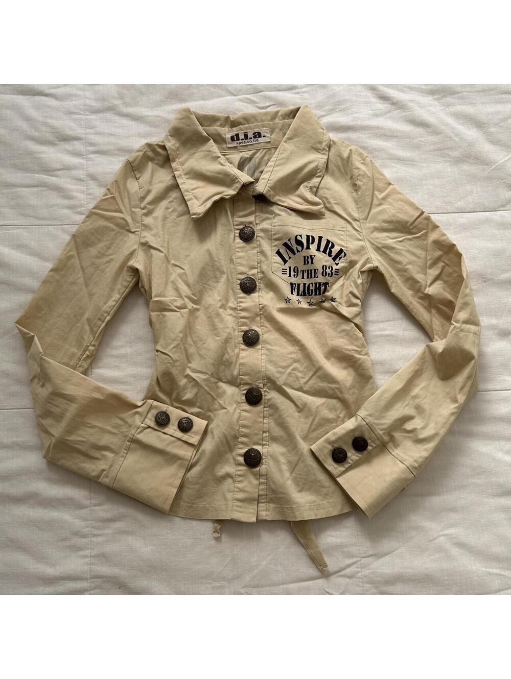D.I.A. Beige Utility Cutout Back Top Gyaru Size XS Japan